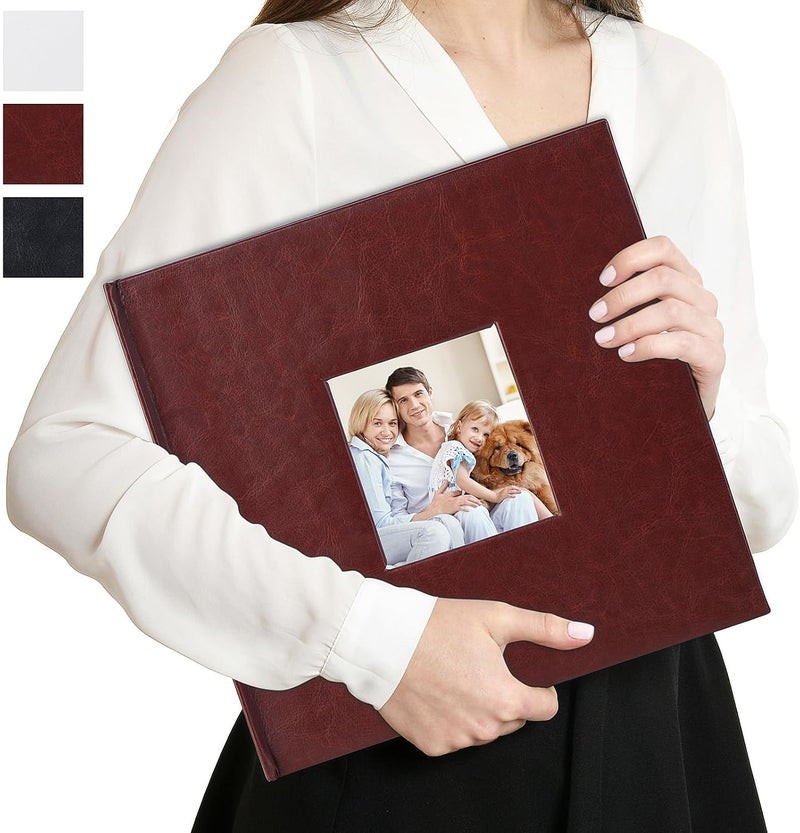 Let the Adventure Begin Leather Scrapbook Album DIY Set Scrap Book Album Hardcover Pictures Book 10.5"x10.5",DIY,Handmade for Anniversary,Family Memories,Couples,Friend&Baby,Accommodates 3x5 to 8x10 Photos (Leather-brown) - Image 2